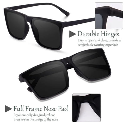 Phantom Men's Square Sunglasses with Free Cleansing Spray